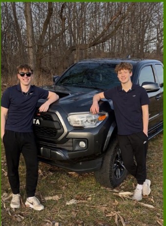 The Cedar Lake Landscaping crew with their work truck